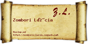 Zombori Lúcia névjegykártya